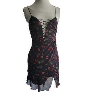 Urban Outfitters | Bright Side Lace-Up Mini Dress Size Small